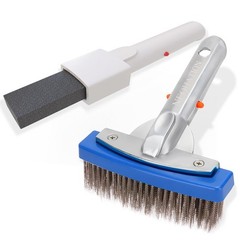 Pool Pumice Stone and 5 inch Stainless Steel Brush Set with 1 Pack