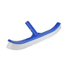 Pool Central 17.5IN Blue Curve Nylon Bristle Wall Brush Aluminum Support