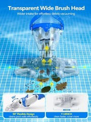 2026 Cordless Pool Vacuum for Inground Pool with Flow Adjustable Suction