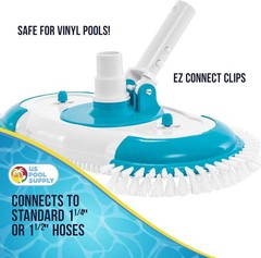 Weighted Pool Vacuum Head 16&Prime; Nylon Side Bristles Swivel Hose Fits 1-1/4&Prime; 1-1/2&Prime;