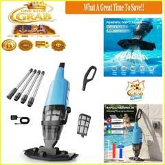 Battery Powered Cordless Pool Vacuum Handheld 15GPM 87&Prime; Debris Filter