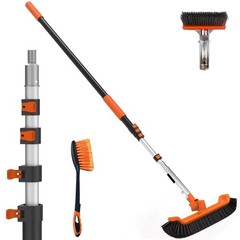 SISIUPASSIE Pool Brush Kit with Pole, Upgrade 18&Prime; Pool Brush and High-Efficie…