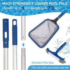 Pool Cleaning Kit with 14.5&Prime; Brush & Ultra Fine Mesh Skimmer Net