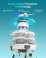 Cordless Pool Vacuum for above Ground Pool, Automatic Pool Cleaner Robot Cleanin