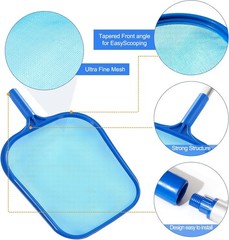 Pool Skimmer Net with 5-Section Aluminum Pole 64&Prime; for Cleaning Pools