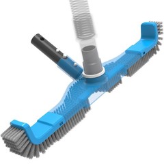 20&Prime; 2-in-1 Pool Brush Vacuum Head with Swivel Hose for Heavy Duty Cleaning