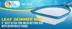 Pool and Spa Skimmer Net with Pole, Long Handheld Ultra-Fine Mesh Pool Skimmer