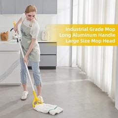 Heavy Duty Industrial Mop with Long Handle – 59&Prime; Looped-End String
