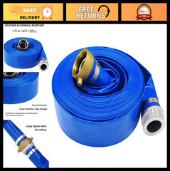 Heavy Duty 1.5&Prime; x 50&prime; Blue PVC Backwash Discharge Hose for Swimming Pools