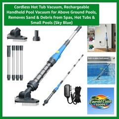 Cordless Hot Tub Vacuum for Above Ground Pools – Rechargeable & Lightweight