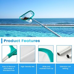 Pool Skimmer – Pool Skimmer Net with 5 Aluminum Pole Sections 67 », Skimmer N…