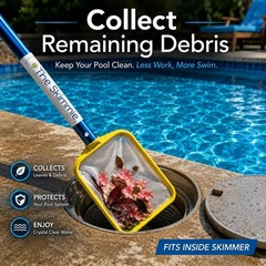 Hands-Free 53&Prime; Pool Skimmer Net & Anodized Aluminum Pole for Effortless Cleanup