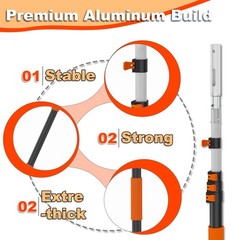 Telescopic Pool Pole 416 FT with 4 Baffle Locks for Cleaning Nets and Brushes