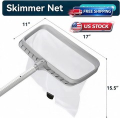Swimming Pool Leaf Skimmer Net,Reinforced Frame Deep Rake Net