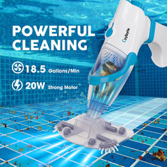Cordless Handheld Pool Vacuum, 89&Prime; Reach, 18.5 GPM Suction, 60 Min Runtime