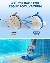 Cordless Pool Vacuum Cleaner – 18.5 GPM Suction, Telescopic Pole, 1.5H Charge, I
