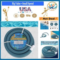 Blue 1-1/2-Inch x 50-Foot Pool Vacuum Hose Heavy Duty EVA