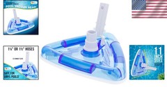 Efficient Weighted Pool Vacuum Head – Fits 1-1/4&Prime; or 1-1/2&Prime; Hoses, Vinyl Safe