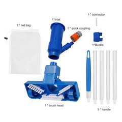 Pool Vacuum Head with Brush Bag Pole Vacuum Cleaner Cleaning Disinfect Tool for