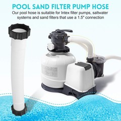 11535 Pool Sand Filter Pump Hose, 1.5 Inch Diameter 16 Inch, White