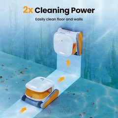 Poolmate Hydro 3 Robotic Pool Cleaner for Inground/Above Ground LightYellow