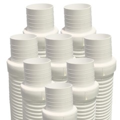 Puri Tech Pool Cleaner Vac Hose Kreepy Krauly Barracuda 1.5in x 4ft White 8 pk