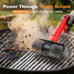 NeatLt Electric Grill Brush for Outdoor Grill, Cordless BBQ Cleaner Red
