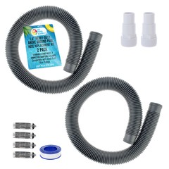 1.5&Prime; Hose Replacement Kit – 2 Silver 3&prime; Hoses, 2 Connection Adapters, 4 Clamps