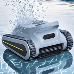Cordless Robotic Pool Cleaner for Swimming Pools Wall Climbing Scrubber Brush