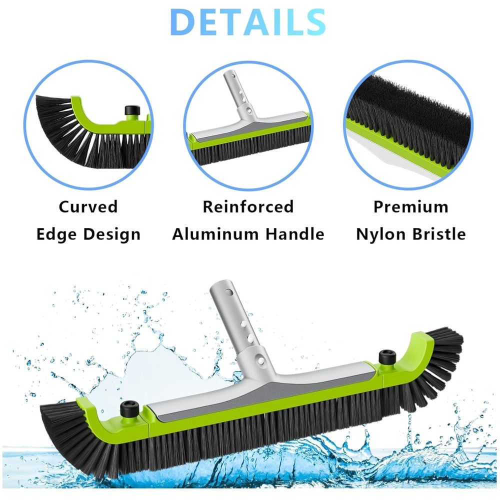 20&Prime; Inground/Above Ground Pool Brush Head – Strong Bristles