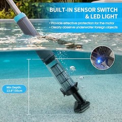 Handheld Hot Tub Vacuum, Cordless Small Pool Vacuum for Above Light Gray