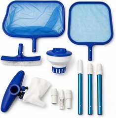 Complete Above Ground Pool Maintenance Kit Skimmer Vac Pool Brush Strips
