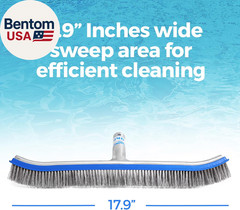 Heavy Duty Pool Brush – 18-Inch Extra-Wide Metal Brush Head with Stainless Steel