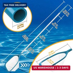 Professional Pool Skimmer Net 57 inch with 4 Aluminum Poles – Fine Mesh for Fast