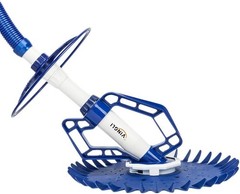 Blue Automatic Pool Vacuum Cleaner Suction Powered, Includes 10 Hoses & Spare…