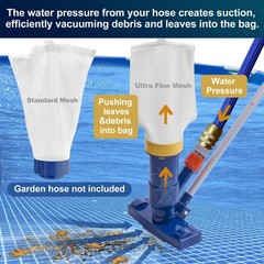 Manual Pool Vacuum for Above Ground Pool Upgrade with Fine Mesh Bag& 56&Prime; Pole…