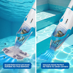 Cordless Handheld Pool Vacuum, 89&Prime; Reach, 18.5 GPM Suction, 60 Min Runtime