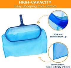 2pcs Pool Leaf Skimmer Surface Net Plastic Handle Swimming Pool Spa w/Magnet