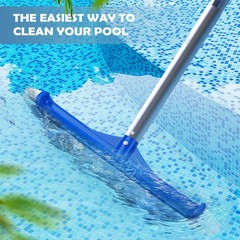Pool Brush – 17&Prime; Pool Brush Head for Cleaning Pool Walls, Curved Ends High-Ef…