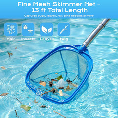 Pool Cleaning Kit with Telescopic Pole, Pool Net with Pole & Dual Skimmers – Pre