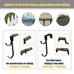 AdjustableHooks Pool Poles Hanger, Fence Hooks Hang Pool Two Sets of Black