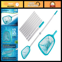11.5ft Swimming Pool Leaf Skimmer Net with Telescopic Pole, Ultra Fine Mesh, Adj