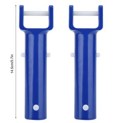 2Pcs Blue Swimming Pool V Shape Clip Brush Head Handle Replacement Pool
