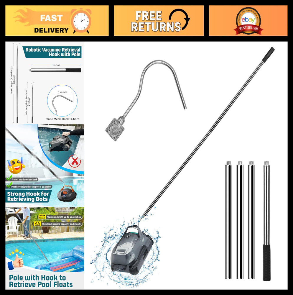 « Retrieval Hook for Robotic Pool Cleaner – 68 » Telescopic Cleaning Pole Accessor