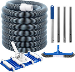 4 Pcs Swimming Pool Cleaning Kit Including Pool Vacuum Head with 1-1/2&Prime; X 30 Ft