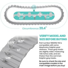 Calvana (2 Pack) Replacement Gray Tracks for Maytronics 9983152-R2,