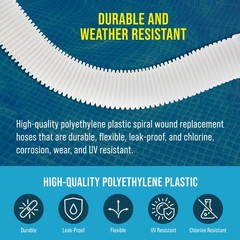U.S. Pool Supply Above Ground Pool Hose Replacement 1.5&Prime; Diameter x 59&Prime;, 2 Pack