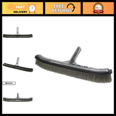 Heavy-Duty 18&Prime; Stainless Steel Pool Algae Brush – Aluminum Back for Gunite Pools
