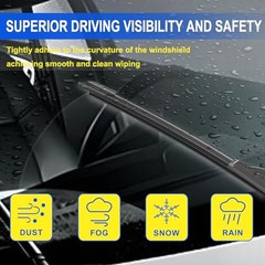 13&Prime;+ 13&Prime; Wiper Blades with 17&Prime; Rear Wiper Blades Set Replacement for 1997