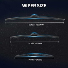 24&Prime; 20&Prime; 11&Prime; Front and Rear Windshield Wiper Blades for 2017-2023 For GMC Acadia